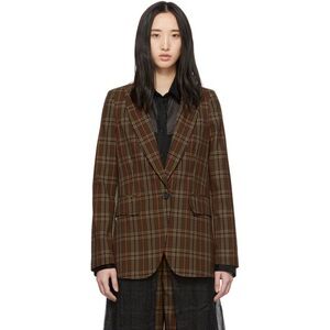 MM6 Maison Martin Margiela Brown Plaid Blazer: timelessly chic and PRISTINE